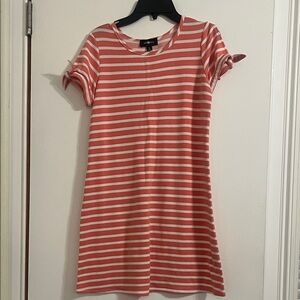 Amy Byer Girls Coral and White Striped Dress Size XL / 16
